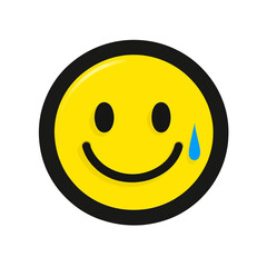 Fototapeta premium Contemporary depiction of sweat emoticons, featuring colorful icons suitable for website design, set against a transparent background in PNG format