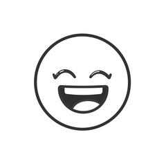 Obraz premium A modern illustration of smile emoticons, an icon in dark color, is designed for website use with a simple style on a transparent background in PNG format