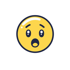 Fototapeta premium A contemporary depiction of astonished emoticons, available as colorful icons suitable for website design, presented in a straightforward style on a transparent background in PNG format