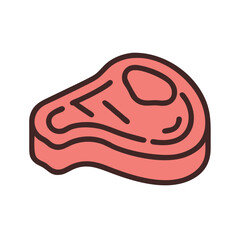 Cartoon Illustration of a Pink Piece of Beef