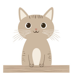 Obraz premium A happy ginger cat with a cute expression is sitting on a transparent background