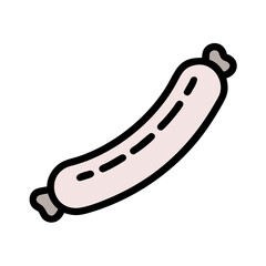 Cartoon Sausage Illustration on Black Background, Food Item