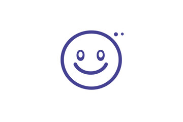 A smile face emoji is depicted in abstract line art featuring a yellow base color, characterized as a modern emoticon icon