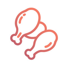 Crispy Chicken Drumsticks: Delicious Food Icon Illustration Style