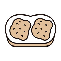 Delicious cookies vector illustration on black background design