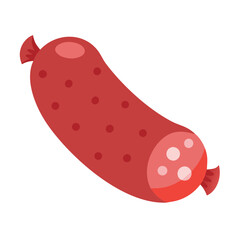 Cartoon Sausage Vector Illustration on Black Background Design