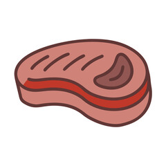 Illustration of a juicy steak on black background