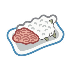 Graphic illustration of chicken and cauliflower on plate