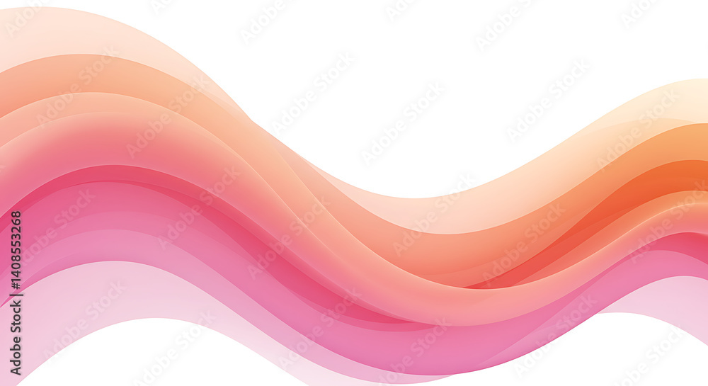 Aufkleber abstract waves of flowing color, smoothly transitioning from pink to orange. elegant, modern graphic