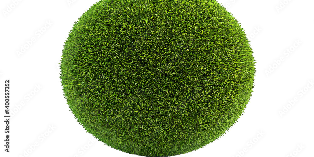 Poster 3d rendering of green sphere against a black isolated transparent background