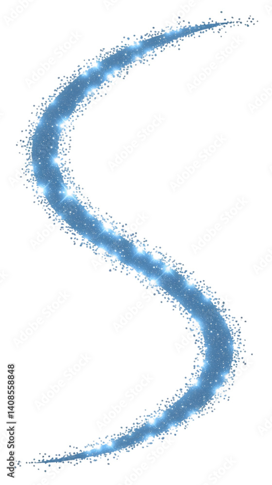 Poster abstract blue wavy line element on isolated transparent background