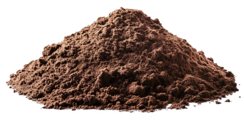 Abstract Illustration of a Brown Powder Heap Isolated Against Black Background