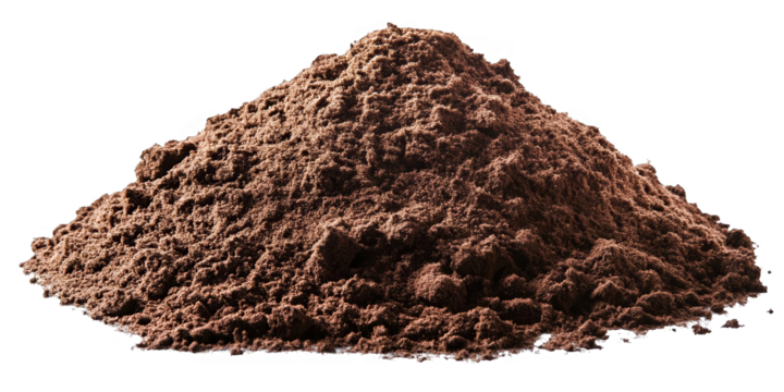 Abstract Illustration of a Brown Powder Heap Isolated Against Black Background