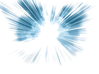 Abstract Illustration Of Blue Light Burst On Transparent Background