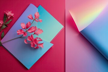 Vibrant Crimson and Sky Blue Backgrounds with Stunning Gradient Effects and Lively Pastel Highlights