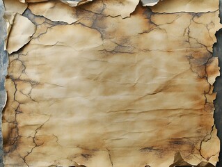 Fototapeta premium Old Parchment Paper Texture Background with Cracks and Stains