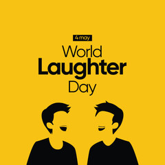 world laughter day banner with illustrations of people laughing. 4 may laughter day Vector illustration.