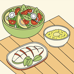 pizza with vegetables and cheese