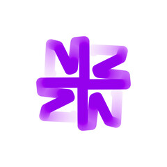 Obraz premium symmetrical abstract 2d logo asset on transparent background