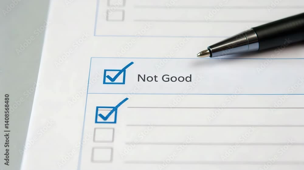 Aufkleber checklist for evaluation marking tasks with pen and paper for effective assessment and feedback on q