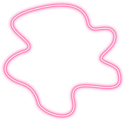 Abstract organic design with a drop shape featuring smooth curves and neon pink glowing outlines.