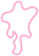 Liquid contour shape with a sharp tip and glowing pink outline.