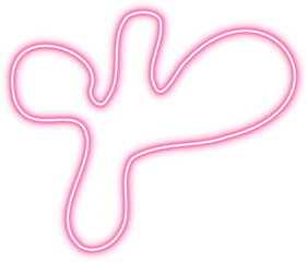 Rounded organic figure with a smooth, flowing tip and glowing pink outline.