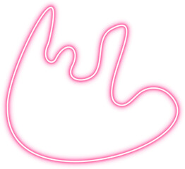 Twisted organic shape with a tail-like outline, glowing in pink.