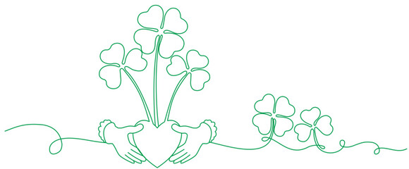 St. Patrick's Day line art style vector illustration