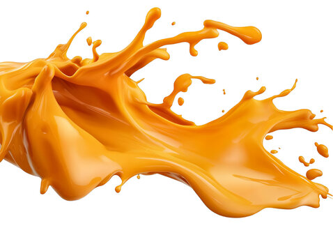 Dynamic Orange Splash Abstract Illustration With Transparent Background