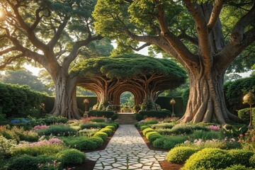 Enchanting Fairytale Retreat Surrounded by Lush Gardens and Majestic Trees for Ultimate Joy and Serenity