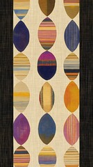 Whimsical Textile Surface Design with Abstract Shapes and Vibrant Coloration