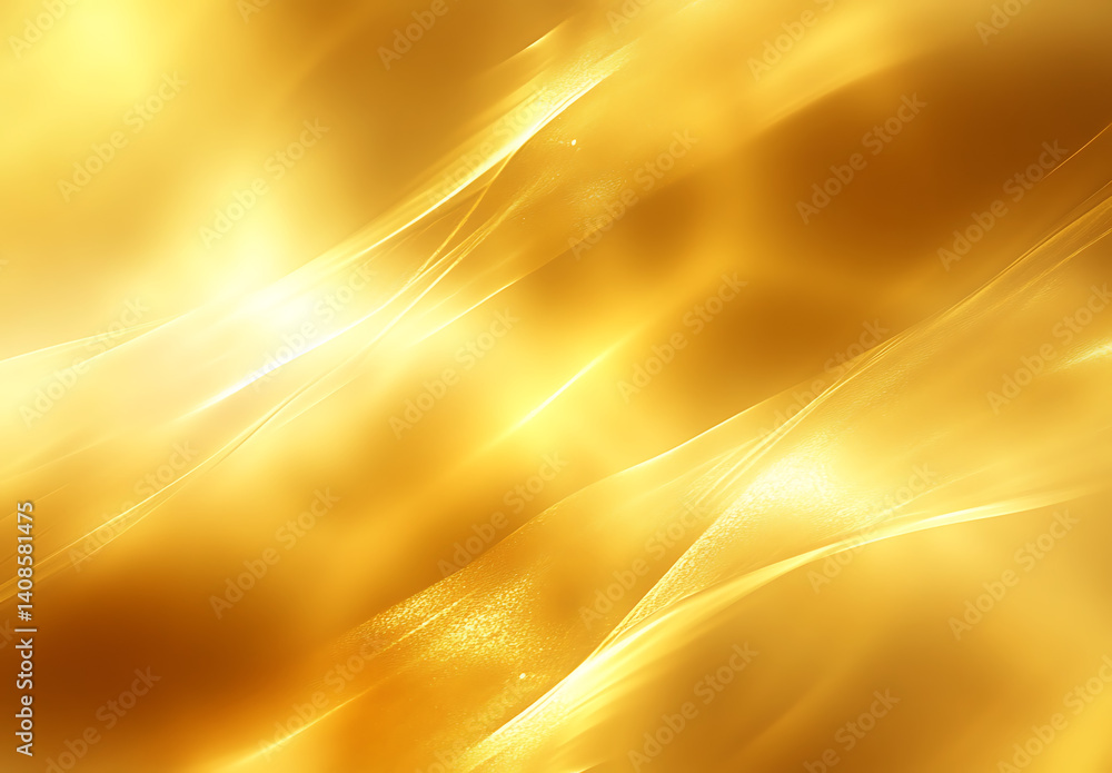Poster abstract golden background with flowing lines and soft light