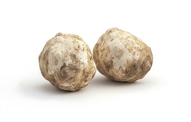 Raw Organic Root Vegetables on White Background for Culinary Use