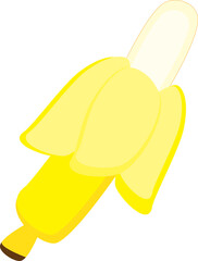 A vector art of a peeled banana.