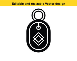  A Bluetooth tag or tracker icon for finding lost items isolated on white background. Editable and resizable vector design.