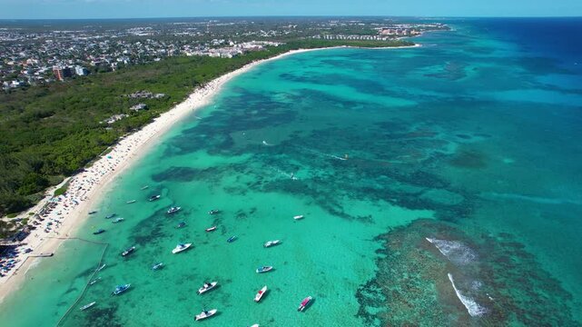 Aerial View of Playa del Carmen on a Sunny Day
