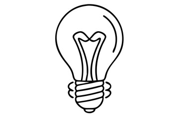 Bulb Lamp Line Art, Minimalist Light Bulb Illustration, Simple Lamp Drawing, Modern Lighting Sketch