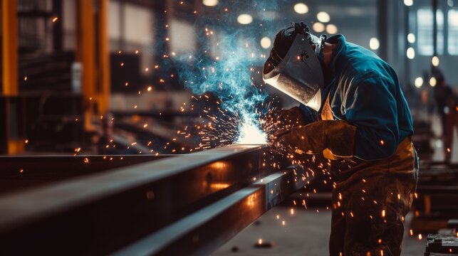 Metal fabricator welding precision components for industrial machinery. Featuring expertise and accuracy - Powered by Adobe