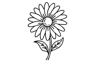 Daisy Line Art, Minimalist Flower Illustration, Elegant Daisy Drawing, Botanical Bloom Sketch