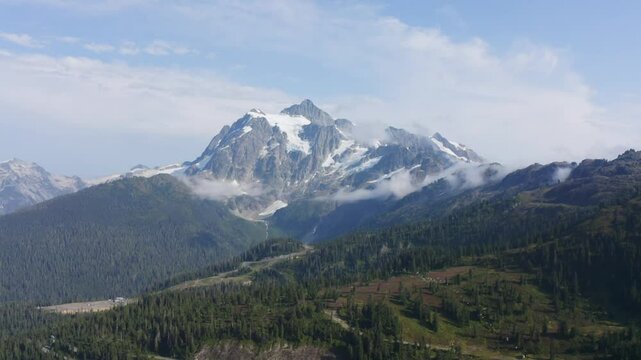 Cinematic Drone Flight Toward Mt. Baker Glacier &ndash; Majestic Aerial 4K View