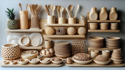 Wooden Kitchenware Collection: A Stylish and Sustainable Display