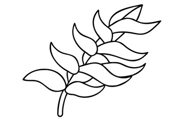 Fototapeta premium Heliconia Line Art, Exotic Flower Illustration, Tropical Plant Drawing, Vibrant Heliconia Sketch