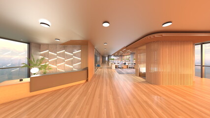 オフィス空間　3DCGレンダリング