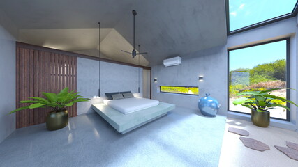 プール付き住宅　3DCGレンダリング