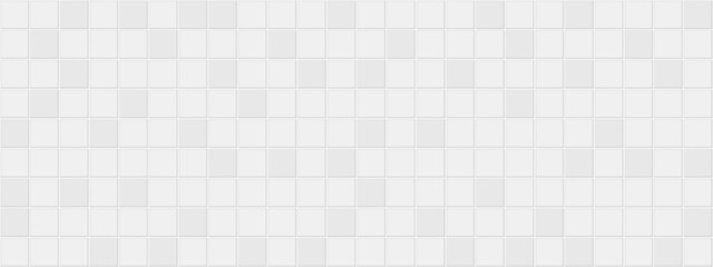 Tiles bathroom seamless pattern. Grey ceramic wall. Kitchen or bathroom interior design. Tiled floor texture. Light square mosaic template. Vector illustration.