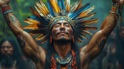 Obraz premium Indigenous Amazonian Shamanic Ritual