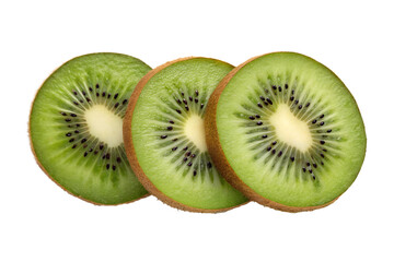 Sliced Kiwi Fruit, Fresh Green Kiwi, Healthy Snack, Vibrant Fruit Slices on White Surface