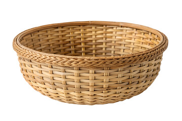 Rustic Bamboo Wicker Basket, Natural Straw Weave, Handcrafted Rattan Container