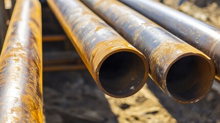 Pipefitter welding industrial pipes at a manufacturing plant. Featuring precision and heat